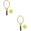 2 Sets Mini Huistennisracket En Tennis Model Mini Sierobject Fotoprop 8