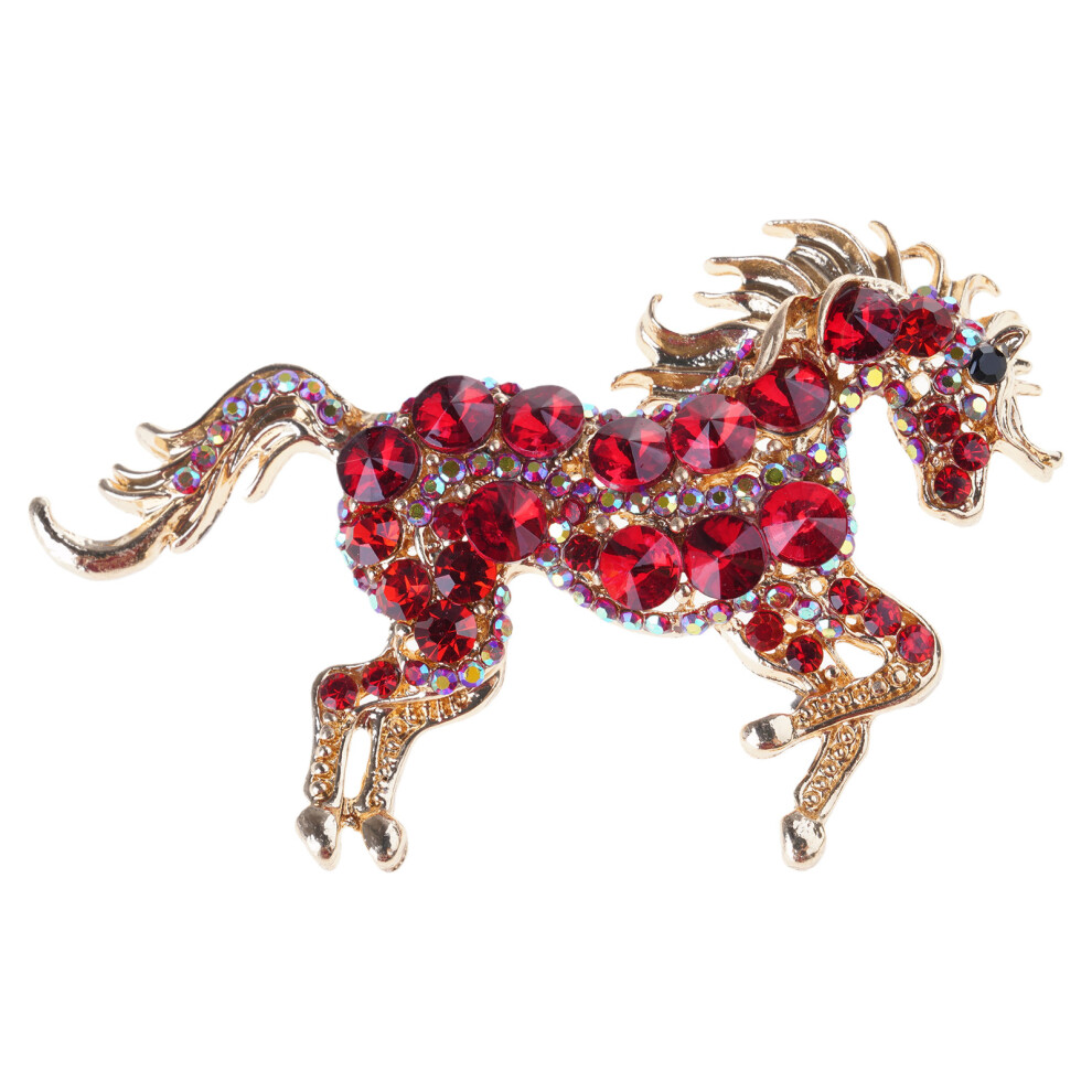 Red Stylish Unicorns Brooch Secure Fastening Mechanism Portable