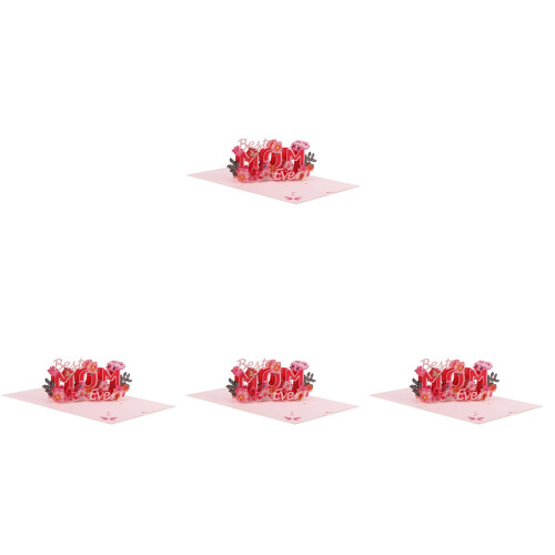 4Stk Muttertag 3D Grußkarte Hohle Papierkunst Geschenk 1