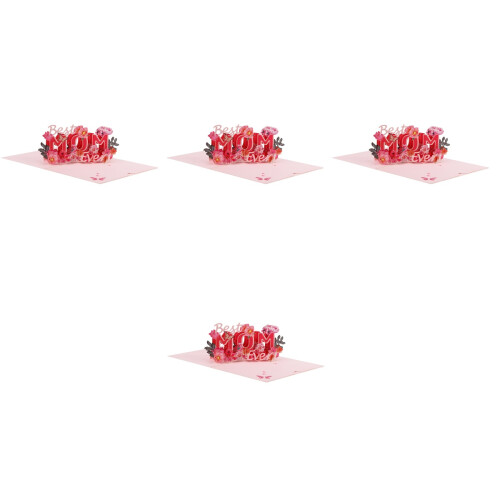 4Stk Muttertag 3D Grußkarte Hohle Papierkunst Geschenk 2