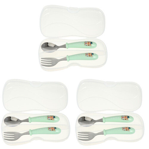 3 Sets Kinder Gabel Tragbares Baby Besteck 2