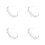 4Teile Perlen-Haaraccessoires Weiß Stirnband 5