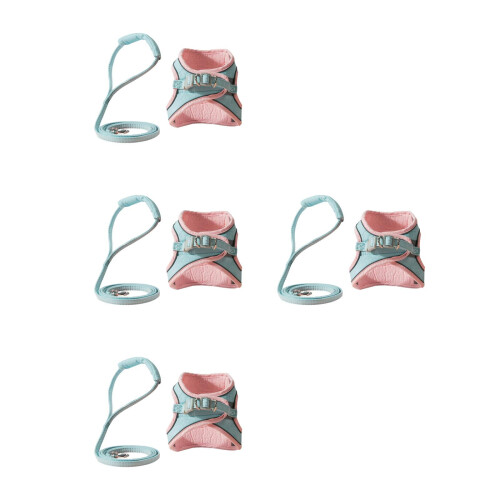 4Conjuntos Arnês E Para Com Rosa Ajustável 2