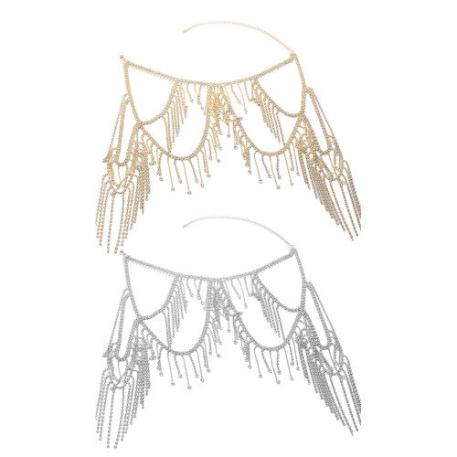 Versatile Layered Fringe Body Chain Crystal Rhinestones-Silver 1