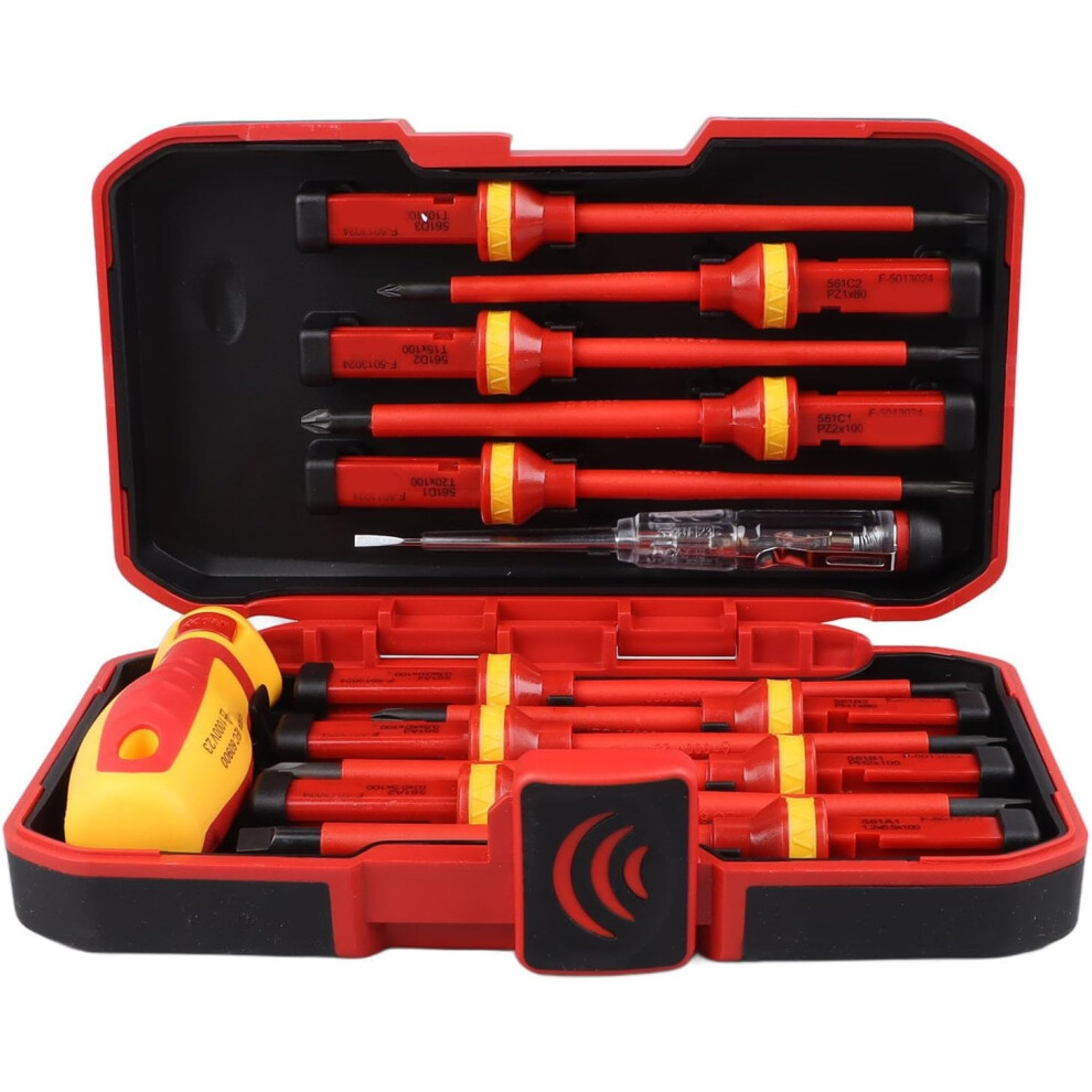 13Pcs Insulated Magnetic Screwdriver 1000V Vdecertified With Interchangeable Bits Safety Case For Diy Professional Use 9105992521227