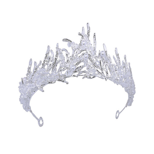 2 Silber Kristallperlen Tiara Accessoire