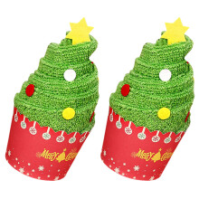 6Pcs Pure Cotton Christmas Tree Towels Cozy Hand Towels for Bath Use