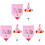 3 Sets Geburtstags Hut Handtuch Rosa 12