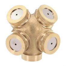 Spray Nozzle 1Pc Adjustable Brass For Misting System 4Hole Fountain Atomization Agriculture Irrigation