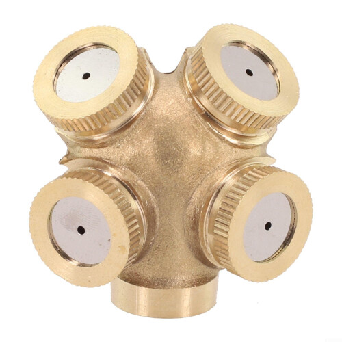 Spray Nozzle 1Pc Adjustable Brass For Misting System 4Hole Fountain Atomization Agriculture Irrigation