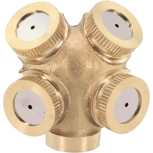 Spray Nozzle 1Pc Adjustable Brass For Misting System 4Hole Fountain Atomization Agriculture Irrigation 1