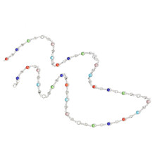 Stijlvolle glazen kralenketting Mode-lichaamsketting Zilver
