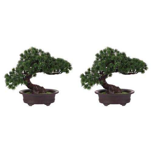 2Stk Künstliche Im Topf Bonsai 2