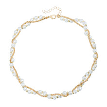 Gelaagde ketting voor dames, verstelbaar met glaskristal-ZW2345