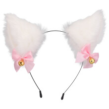 Cosplay Costume Accessories, Adjustable Design Choker Necklace Set for Role-Playing Parties, Unique Handmade Faux Fur Adorned with Bowtie Decoration f