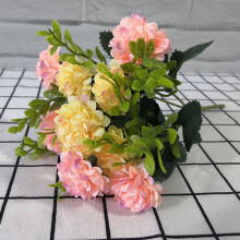 Ceramic Vase Set Artificial Flower Decorations Silk Hydrangea Bouquets UV Resistant Plastic Flowers Faux Green Vine Garlands For Elegant Home Wedding