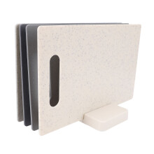 4 Stück Bunte PP Kunststoff Schneidebretter Set mit Ständer, 8,5x28,3 cm