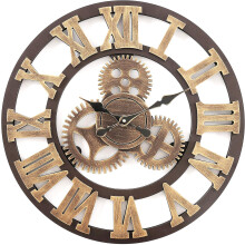 Antieke wandklok, vintage decoratie met quartz uurwerk, stil en niet-tikkend ontwerp, perfect voor woonkamer, kantoor, slaapkamer, keuken, school.