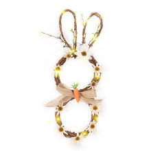 Elegant Easter Bunny Wreath, Artificial Flower Wreath with Multicolor Accents, Enhancing Your Front Door's Appeal with Springtime Magic