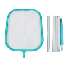 Skimmer de piscina de alta resistencia, herramienta de red de rastrillo profundo con adaptador de mango universal, malla fina para una recolección