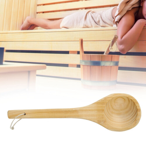 Πολυχρηστική κουτάλα νερού, αξεσουάρ σάουνας, φυσική ξύλινη κουτάλα για άνετο 2