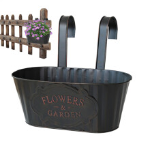 Deck Railing Planter Boxes For Rails And Fences Window Hanging Plant Pots Metal Black Outdoor Flower Box