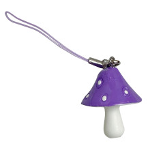 Porte-clés champignon en résine mignon,-Lanière violette