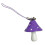 Porte-clés champignon en résine mignon,-Lanière violette 1