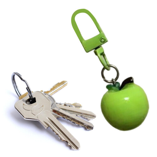 Porte-clés pommes fabriquées à la main, Construction en-Vert 2