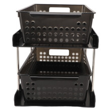 Zweistöckiger Kunststoff-Organizer für Bad und Küche, 22x32x26,5 cm