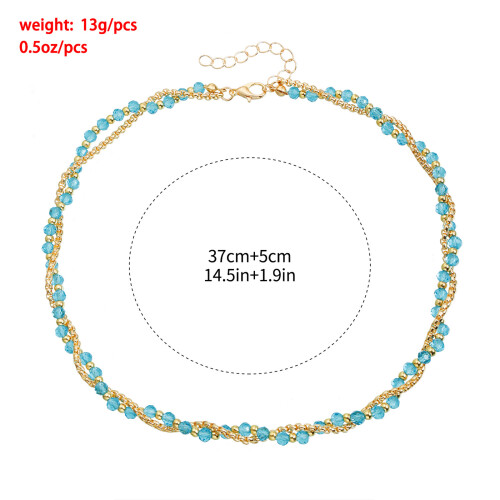 Collier en cristal superposé élégant, conception à-ZW2340 1
