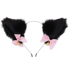 Cosplay Costume Accessories, Adjustable Design Choker Necklace Set for Role-Playing Parties, Unique Handmade Faux Fur Adorned with Bowtie Decoration f