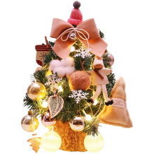 Portable Artificial Christmas Decoration, Mini Pink Christmas Tree With LED Lit Small Christmas Tree For Desk Decoration And Countertop Decoration