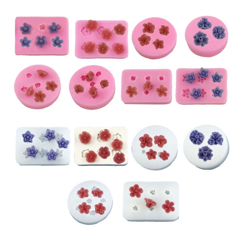 Moule en Silicone réutilisable en forme de fleur, moules-Rose 49 1