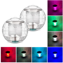 Luminária flutuante solar para piscina, ideal para lagos e lagoas. Economiza energia, possui globo luminoso com mudança automática de cor e design