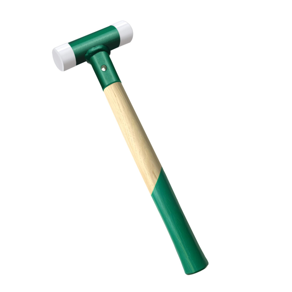 Protective Hammer, Soft Nonrebound Mallet, 30 Dia, Wooden Handle Replaceable Nylon Head For Maintenance And Assembly 9105992523917
