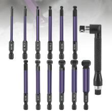 Hex Bit Set 13Pcs, 12 Ball End Allen Keys, Mini DoubleEnded Socket, S2 Steel, 1/4In Hex Shank Magnetic, 65mm, H2H12
