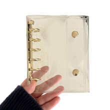 6 Hole PVC Binder Cover 6 Holes Punched Photo Album Covers-Gold