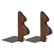 Wooden Christmas Tree Bookends With Metal Base For Desktop