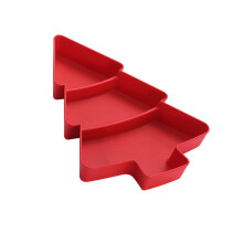 Holiday Party Plastic Snacks Tray for Organized Nut Candy-Red
