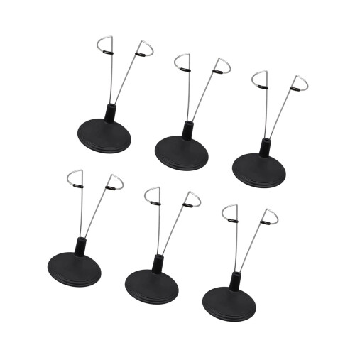 6 Pieces Sturdy Metal Support Stands For Doll Display-Black