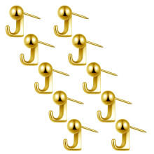 10pcs Zinc Alloy Hook for Soft Board Wall Space Efficient-Gold