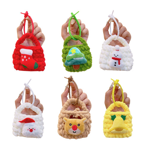 Christmas Plush Keychain  Wallet Space   Knit Earphone Bag-4 1