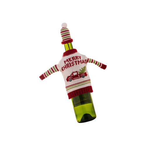 Christmas Knitted Wine Bottle Cover Snowman Design Practical-C