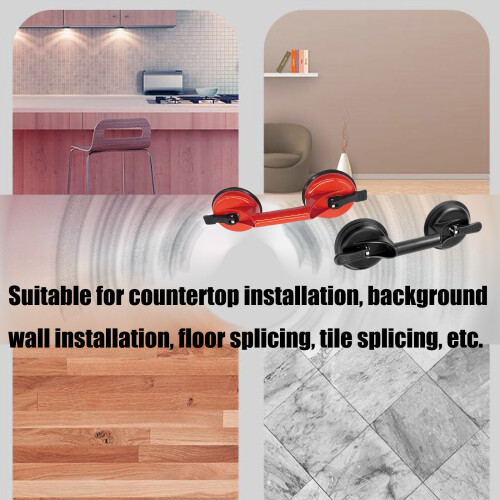 Heavy Duty Suction Cup Lifter For Glass Panel Aluminum-Black 2