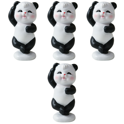 4Stk Panda Figur Mini Harz Garten 2
