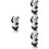 4Stk Panda Figur Mini Harz Garten 6