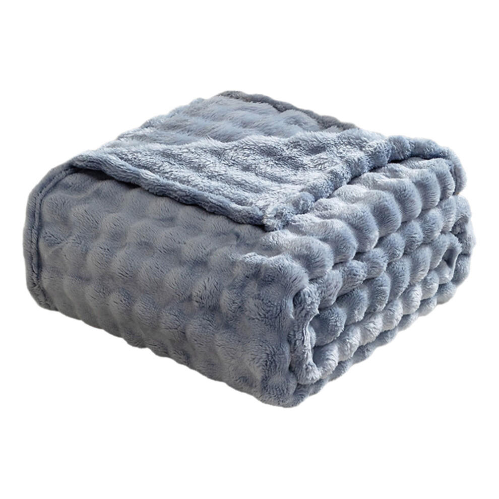 Luxury Fuzzy Plushes Blanket With Fluffys Rabbit- Light/Grey
