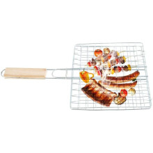 Cestello per barbecue pieghevole con manico in legno, realizzato con materiali di alta qualità per una lunga durata e dal design compatto per un