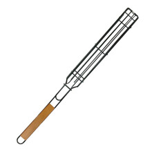 Nonstick Kabob Baskets For Outdoor Cooking, Heat-Resistant Rosewood Handles, Easy Locking Mechanism Grilling Baskets, Your Essential BBQ Tools,